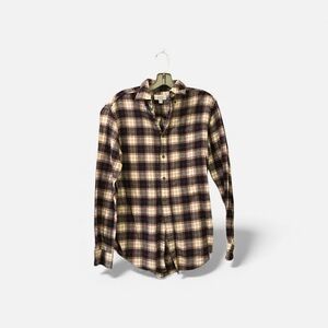 Croft & Barrow Men's Plaid Shirt - Navy and Cream